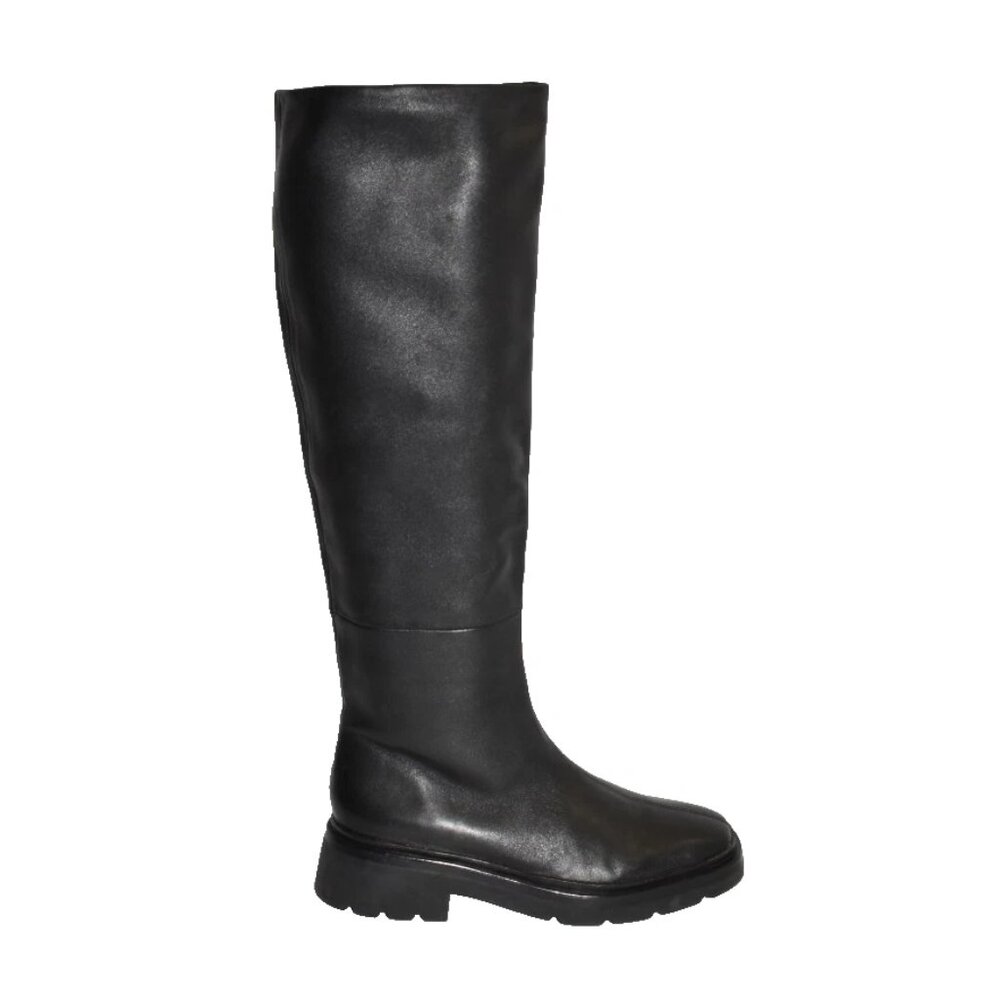 New! Vince Rune Leather Tall Boots Black Platform Size 6 DD503